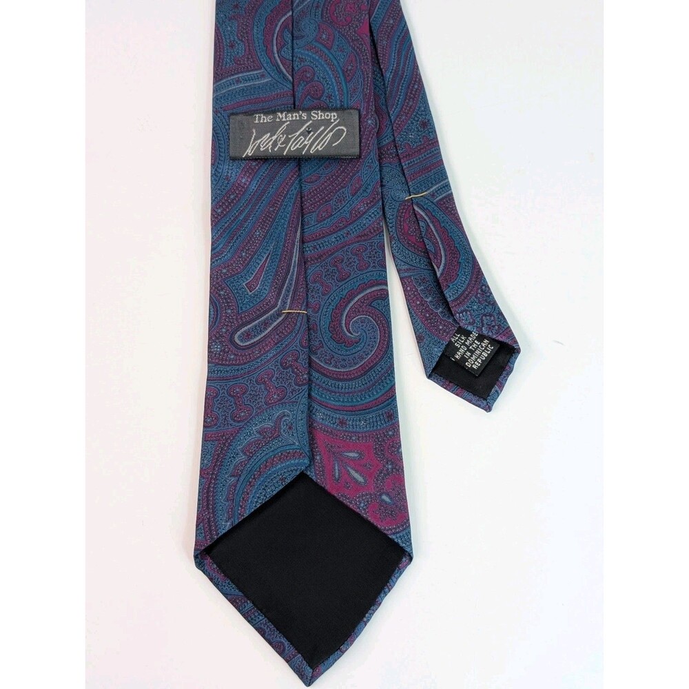 Lord and Taylor The Men’s Shop Silk Neck Tie Burgundy Blue Paisley